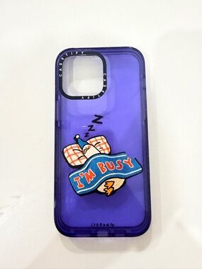 Casetify Purple Graphic "I'm Busy" iPhone Case